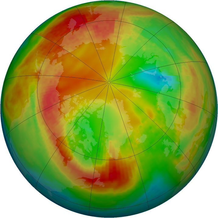 Arctic ozone map for 15 February 2003
